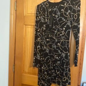 PINKO Georgette Stretch dress with jewel print. NWT. Sz 44 or 8.